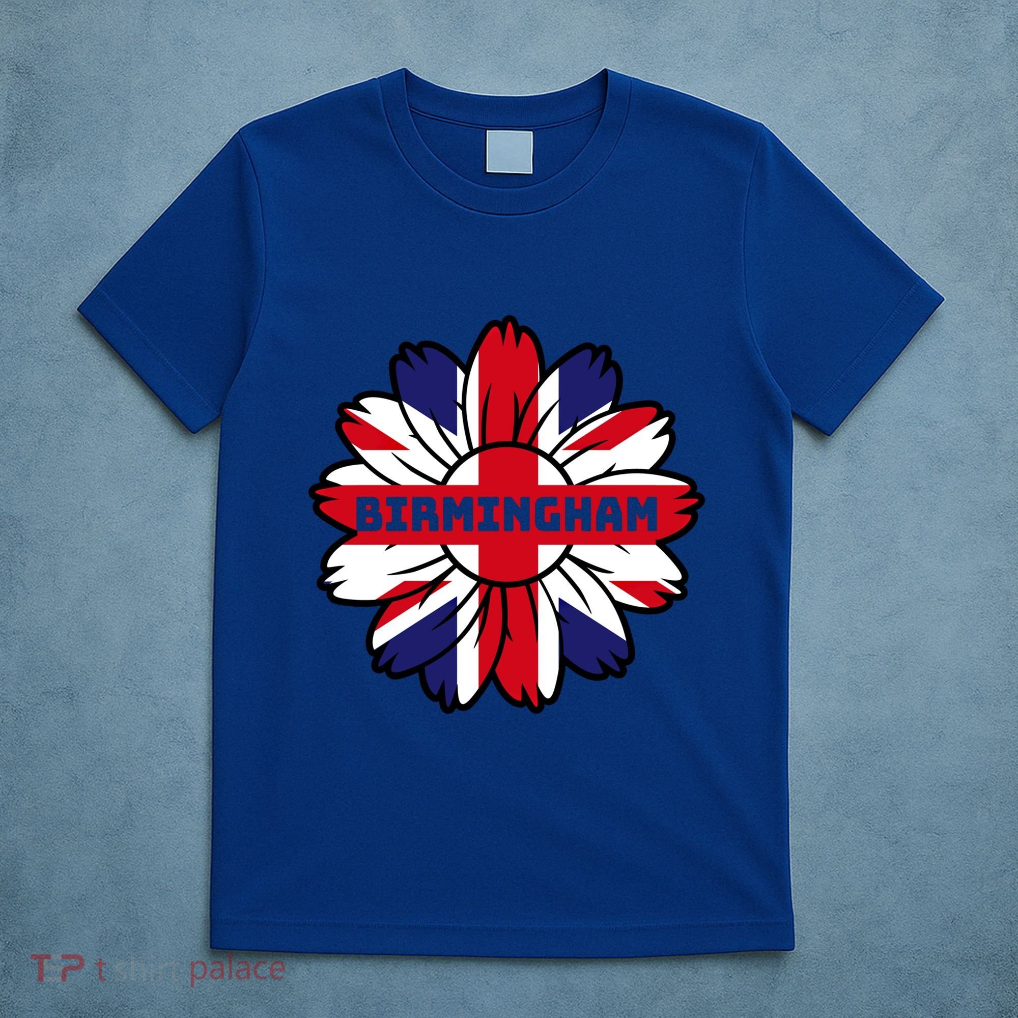 British Flag England Uk Sunflower Birmingham Union Jack Gift T-Shirt