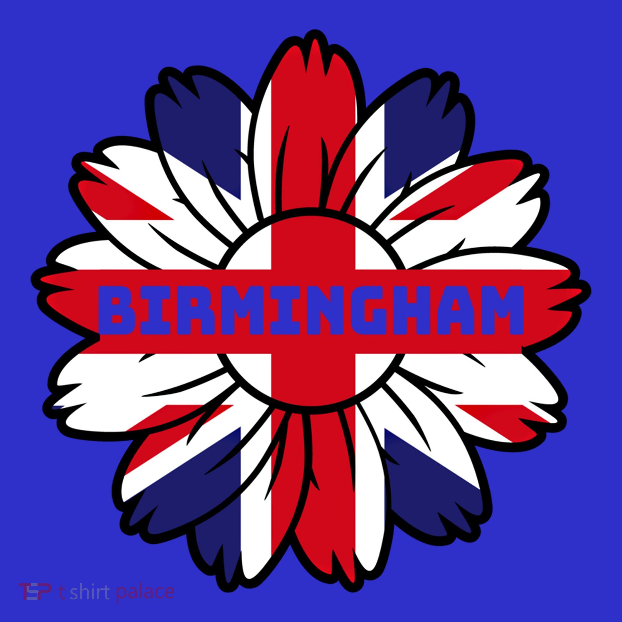 British Flag England Uk Sunflower Birmingham Union Jack Gift T-Shirt