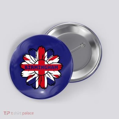 British Flag England Uk Sunflower Birmingham Union Jack Gift Button