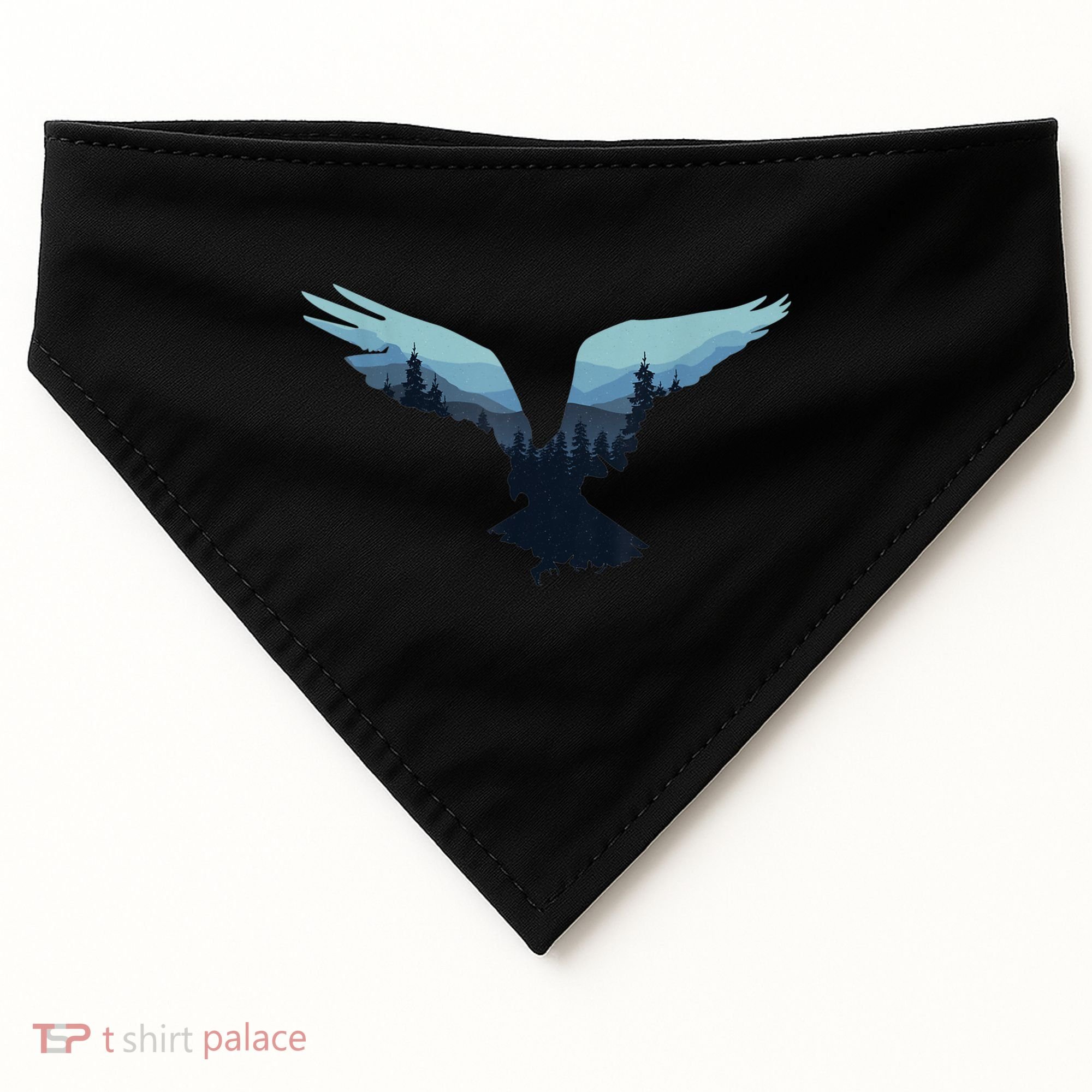 Beautiful Flying Eagle Night Sky Forest Bird Silhouette Gift USA-Made Doggie Bandana