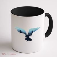 Beautiful Flying Eagle Night Sky Forest Bird Silhouette Gift Coffee Mug thumb 1