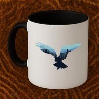 Beautiful Flying Eagle Night Sky Forest Bird Silhouette Gift Coffee Mug thumb 2