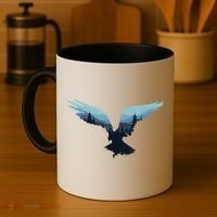 Beautiful Flying Eagle Night Sky Forest Bird Silhouette Gift Coffee Mug thumb 4