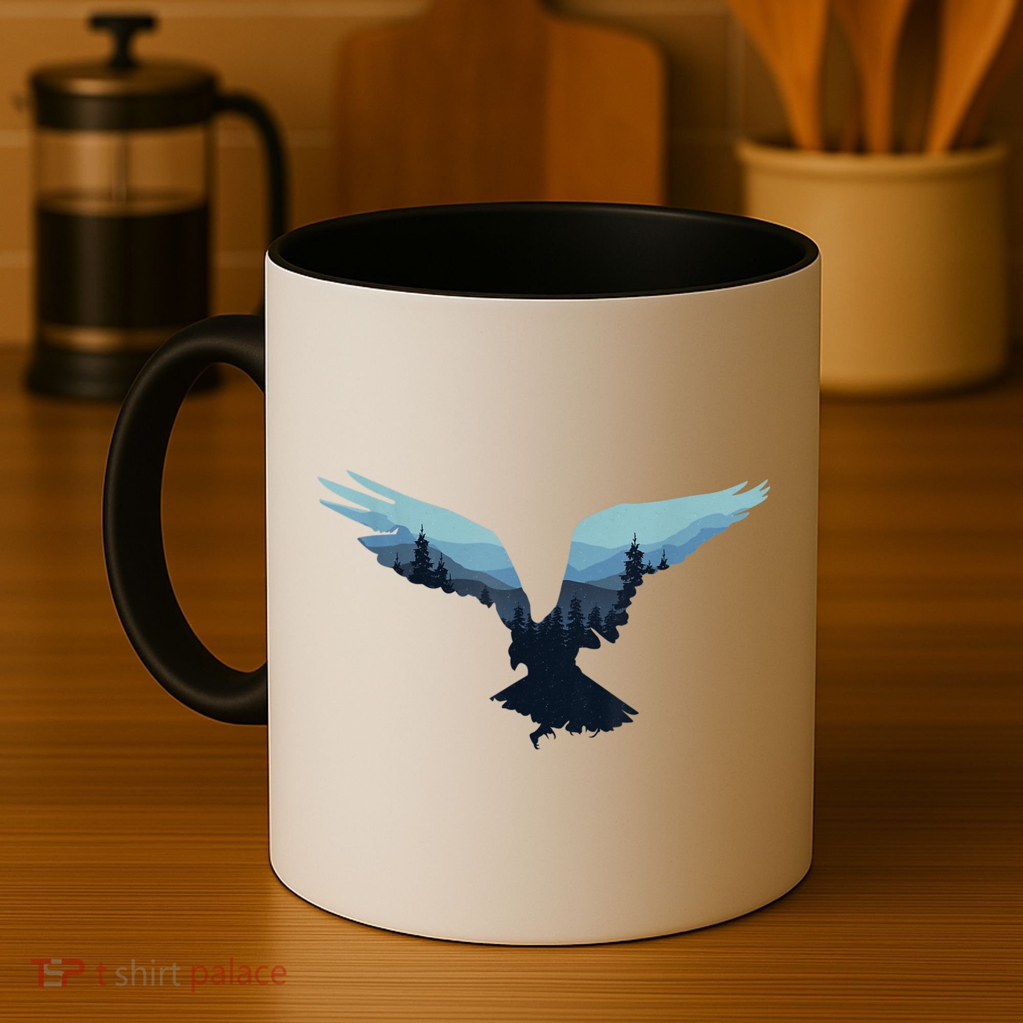 Beautiful Flying Eagle Night Sky Forest Bird Silhouette Gift Coffee Mug