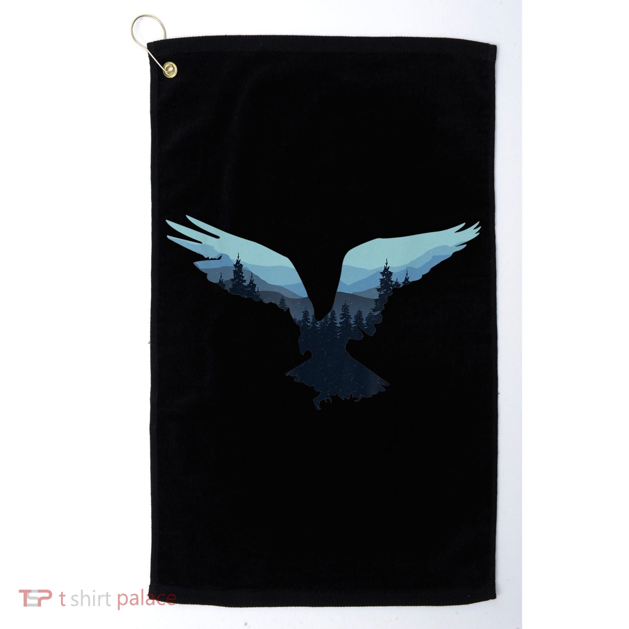 Beautiful Flying Eagle Night Sky Forest Bird Silhouette Gift Golf Towel
