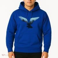 Beautiful Flying Eagle Night Sky Forest Bird Silhouette Gift Hoodie thumb 2