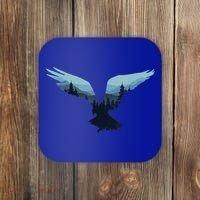 Beautiful Flying Eagle Night Sky Forest Bird Silhouette Gift Coaster thumb 0