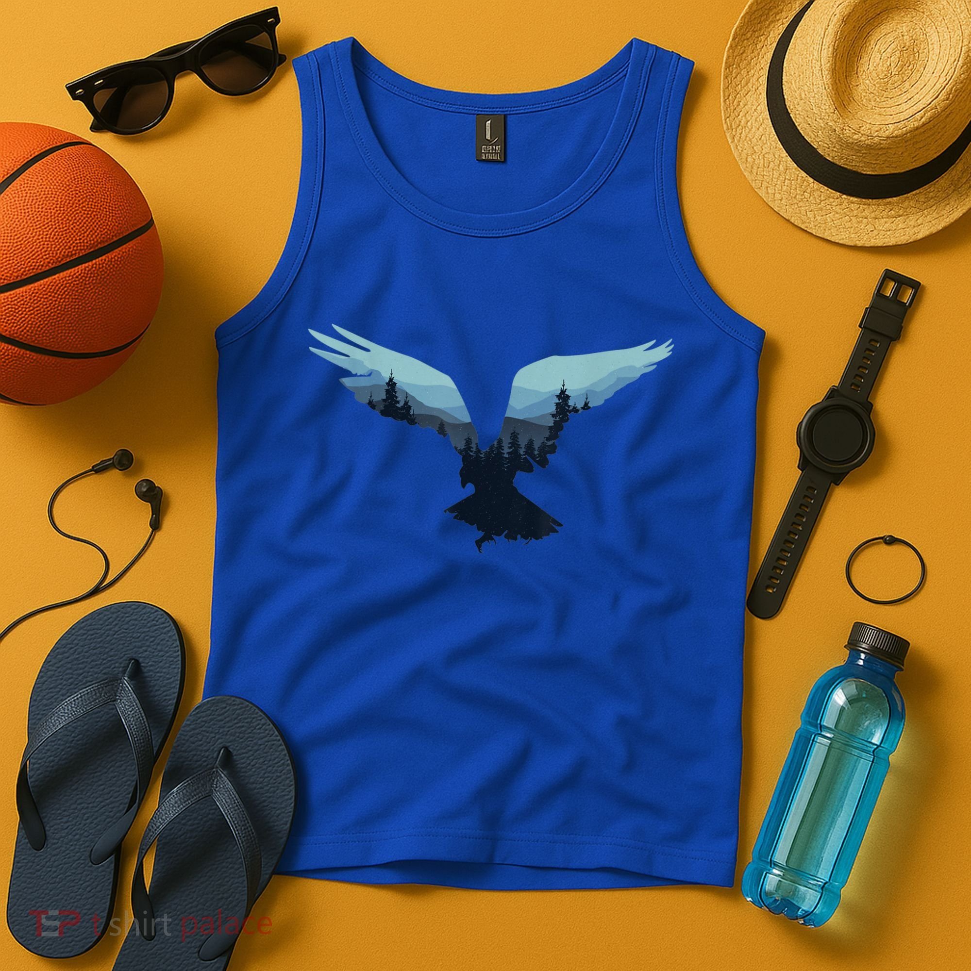 Beautiful Flying Eagle Night Sky Forest Bird Silhouette Gift Tank Top