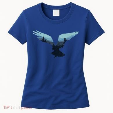 Beautiful Flying Eagle Night Sky Forest Bird Silhouette Gift Women's T-Shirt