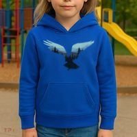 Beautiful Flying Eagle Night Sky Forest Bird Silhouette Gift Kids Hoodie thumb 3