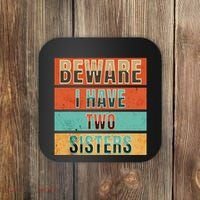 Beware Funny Family Coaster thumb 0