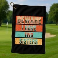 Beware Funny Family Golf Towel thumb 1