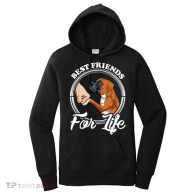 Best Friends For Life Funny Boxer Dog Women's Hoodie