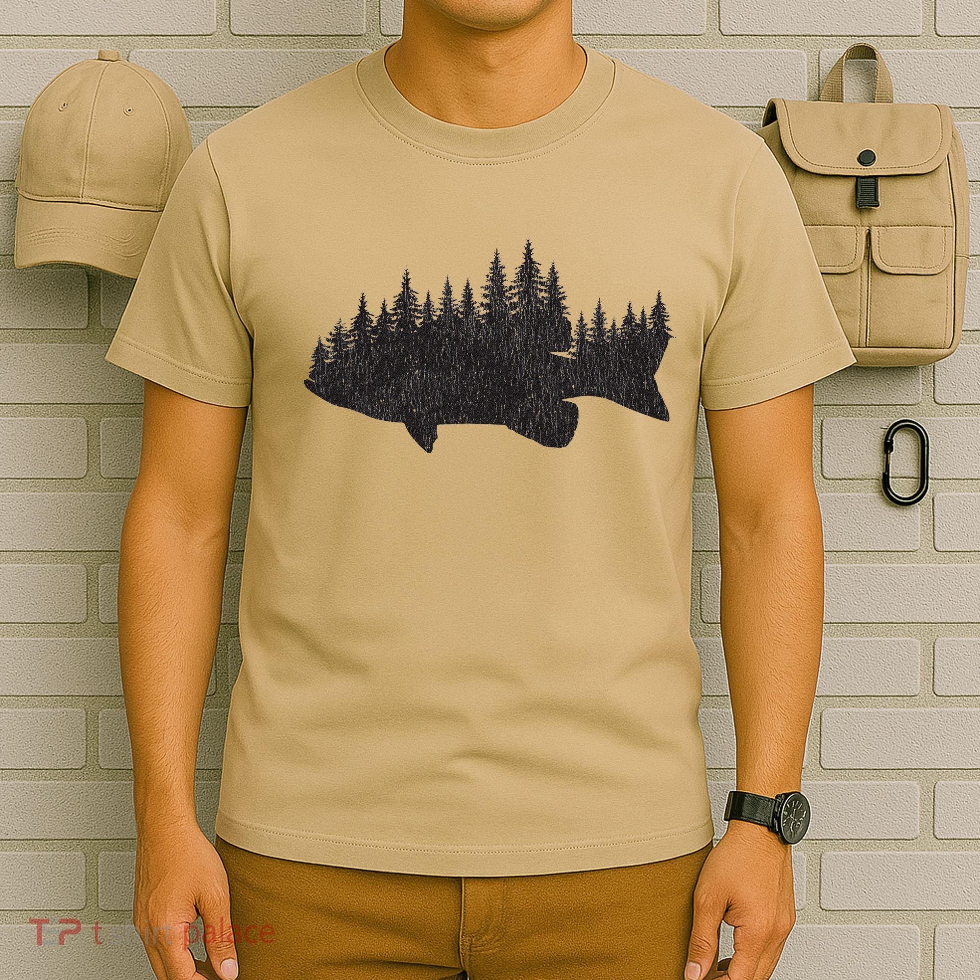 Bass Fishing Forest Largemouth Smallmouth Fisherman T-Shirt