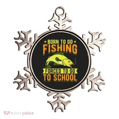 Born Fishing Forced To Go School Funny Fish Ornament