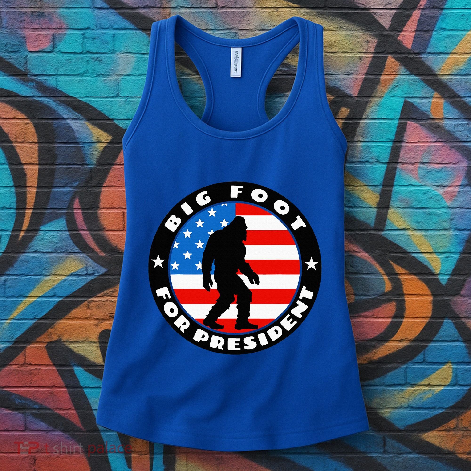 Big Foot For President Usa Flag Sasquatch Silhouette Women's Tank Top