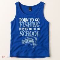 Born Fishing Forced To School Tank Top thumb 2