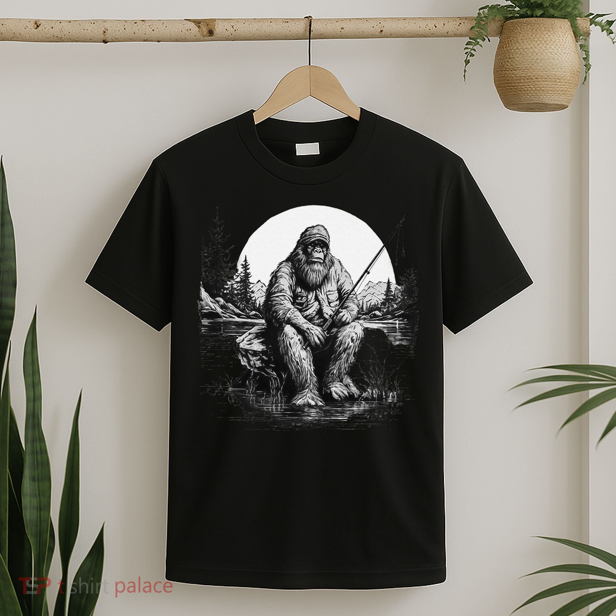 Big Foot Fishing Cool Fishing Fisher T-Shirt