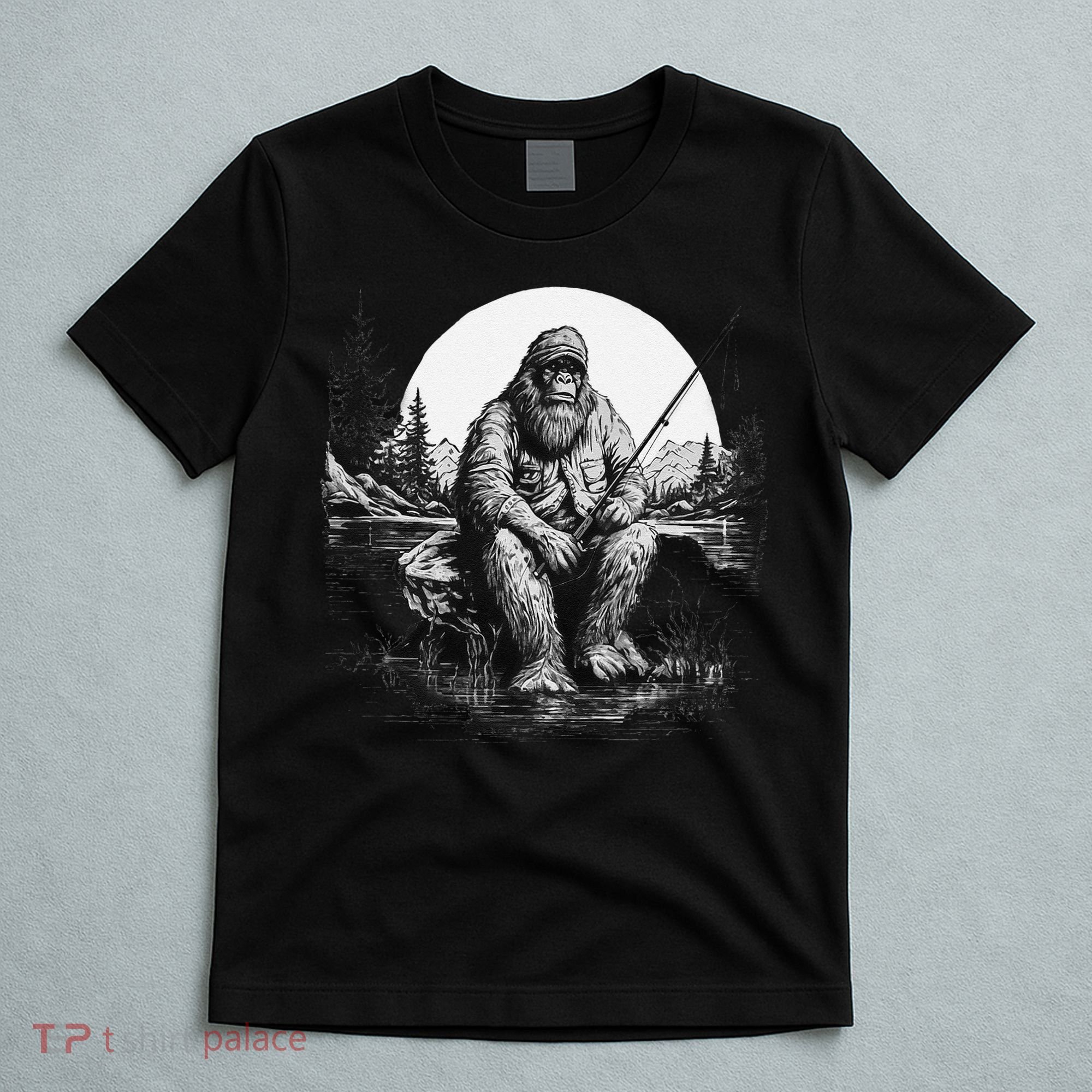 Big Foot Fishing Cool Fishing Fisher T-Shirt