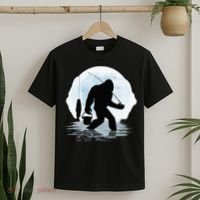 Bigfoot Fishing Funny Sasquatch And Fish Night Fishing T-Shirt thumb 2