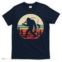 Bigfoot Fishing Funny Retro Sasquatch Dad T-Shirt thumb 0