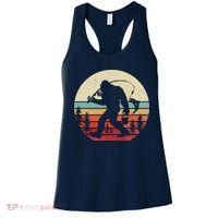 Bigfoot Fishing Funny Retro Sasquatch Dad Women's Tank Top thumb 0