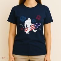 Bigfoot Fireworks Funny 4th Of July Sasquatch Patriotic T-Shirt thumb 4