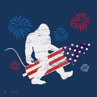 Bigfoot Fireworks Funny 4th Of July Sasquatch Patriotic Beanie thumb 2