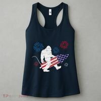 Bigfoot Fireworks Funny 4th Of July Sasquatch Patriotic Women's Tank Top thumb 3