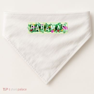 Bahamas Framed Floral Design USA-Made Doggie Bandana