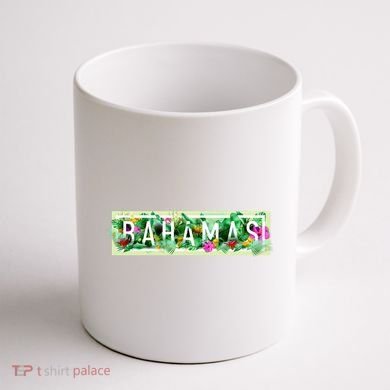 Bahamas Framed Floral Design Coffee Mug back