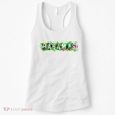 Bahamas Framed Floral Design Women's Tank Top