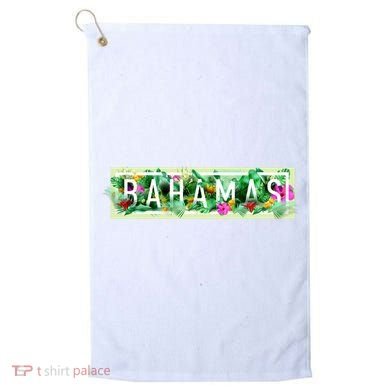 Bahamas Framed Floral Design Golf Towel