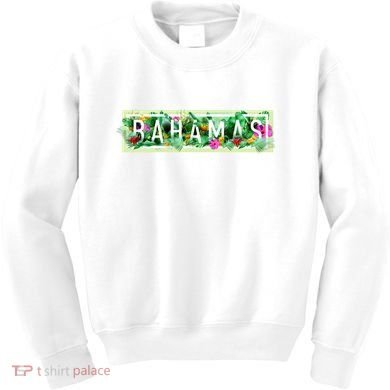 Bahamas Framed Floral Design Kids Sweatshirt
