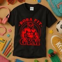 Boba Fit Fat Bodybuilding Gym Kids T-Shirt thumb 3