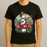 Banjo Froggy Fungi Serenade Cool Funny Frog Mystical Forest T-Shirt thumb 3