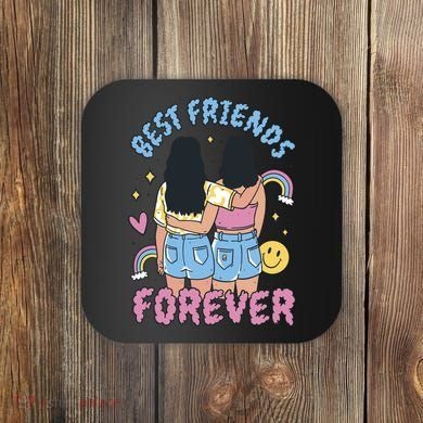 Best Friends Forever Retro Cute Gift Coaster