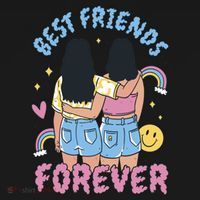 Best Friends Forever Retro Cute Gift Coaster thumb 2