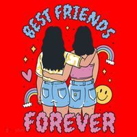 Best Friends Forever Retro Cute Gift Santa Hat thumb 1