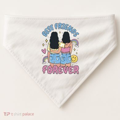 Best Friends Forever Retro Cute Gift USA-Made Doggie Bandana