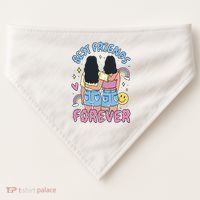 Best Friends Forever Retro Cute Gift USA-Made Doggie Bandana thumb 0