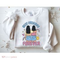 Best Friends Forever Retro Cute Gift Sweatshirt thumb 2