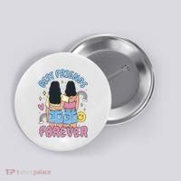 Best Friends Forever Retro Cute Gift Button thumb 0