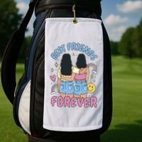 Best Friends Forever Retro Cute Gift Golf Towel thumb 2