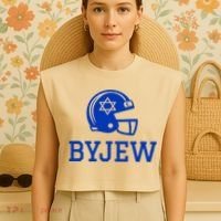 Byjew Funny Fan Merch Garment-Dyed Women's Muscle Tee thumb 4