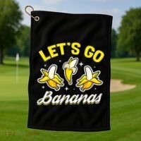 Banana Fruit Funny Lets Go Bananas Gift Golf Towel thumb 1