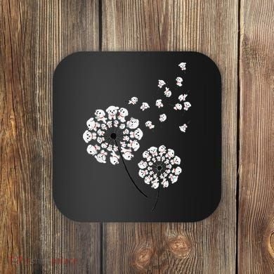 Bichon Frise Flower Fly Dandelion Funny Dog Lover Coaster