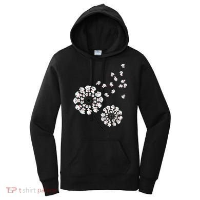 Bichon Frise Flower Fly Dandelion Funny Dog Lover Women's Hoodie