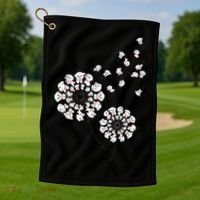 Bichon Frise Flower Fly Dandelion Funny Dog Lover Golf Towel thumb 1