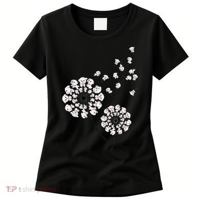 Bichon Frise Flower Fly Dandelion Funny Dog Lover Women's T-Shirt